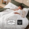 image:imageBedsure PureWoven 3 Pieces 100 Cotton Waffle Duvet Cover Set King Brown01  Coconut White No Comforter