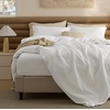 image:imageBedsure PureWoven 3 Pieces 100 Cotton Waffle Duvet Cover Set King Brown01  Coconut White No Comforter