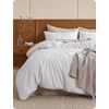 image:imageBedsure PureWoven 3 Pieces 100 Cotton Waffle Duvet Cover Set King Brown02  Bright White No Comforter