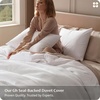 image:imageBedsure PureWoven 3 Pieces 100 Cotton Waffle Duvet Cover Set King Brown02  Bright White No Comforter