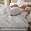 image:imageBedsure PureWoven 3 Pieces 100 Cotton Waffle Duvet Cover Set King Brown02  Bright White No Comforter