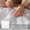 image:imageBedsure PureWoven 3 Pieces 100 Cotton Waffle Duvet Cover Set King Brown02  Bright White No Comforter