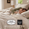 image:imageBedsure PureWoven 3 Pieces 100 Cotton Waffle Duvet Cover Set King Brown03  Beige No Comforter