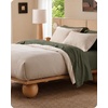 image:imageBedsure PureWoven 3 Pieces 100 Cotton Waffle Duvet Cover Set King Brown03  Beige No Comforter