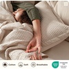 image:imageBedsure PureWoven 3 Pieces 100 Cotton Waffle Duvet Cover Set King Brown03  Beige No Comforter