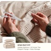 image:imageBedsure PureWoven 3 Pieces 100 Cotton Waffle Duvet Cover Set King Brown03  Beige No Comforter