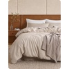 image:imageBedsure PureWoven 3 Pieces 100 Cotton Waffle Duvet Cover Set King Brown04  Linen No Comforter