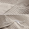 image:imageBedsure PureWoven 3 Pieces 100 Cotton Waffle Duvet Cover Set King Brown04  Linen No Comforter