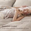 image:imageBedsure PureWoven 3 Pieces 100 Cotton Waffle Duvet Cover Set King Brown04  Linen No Comforter