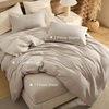 image:imageBedsure PureWoven 3 Pieces 100 Cotton Waffle Duvet Cover Set King Brown04  Linen No Comforter