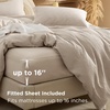 image:imageBedsure PureWoven 3 Pieces 100 Cotton Waffle Duvet Cover Set King Brown04  Linen No Comforter
