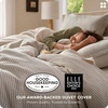 image:imageBedsure PureWoven 3 Pieces 100 Cotton Waffle Duvet Cover Set King Brown04  Linen No Comforter