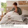image:imageBedsure PureWoven 3 Pieces 100 Cotton Waffle Duvet Cover Set King Brown04  Linen No Comforter
