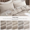 image:imageBedsure PureWoven 3 Pieces 100 Cotton Waffle Duvet Cover Set King Brown04  Linen No Comforter