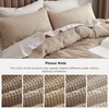 image:imageBedsure PureWoven 3 Pieces 100 Cotton Waffle Duvet Cover Set King Brown05  Khaki No Comforter