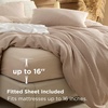 image:imageBedsure PureWoven 3 Pieces 100 Cotton Waffle Duvet Cover Set King Brown05  Khaki No Comforter