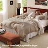 image:imageBedsure PureWoven 3 Pieces 100 Cotton Waffle Duvet Cover Set King Brown05  Khaki No Comforter