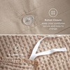 image:imageBedsure PureWoven 3 Pieces 100 Cotton Waffle Duvet Cover Set King Brown05  Khaki No Comforter