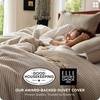 image:imageBedsure PureWoven 3 Pieces 100 Cotton Waffle Duvet Cover Set King Brown05  Khaki No Comforter