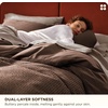 image:imageBedsure PureWoven 3 Pieces 100 Cotton Waffle Duvet Cover Set King Brown06  Chocolate Brown No Comforter
