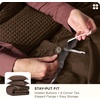 image:imageBedsure PureWoven 3 Pieces 100 Cotton Waffle Duvet Cover Set King Brown06  Chocolate Brown No Comforter