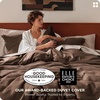 image:imageBedsure PureWoven 3 Pieces 100 Cotton Waffle Duvet Cover Set King Brown06  Chocolate Brown No Comforter