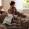 image:imageBedsure PureWoven 3 Pieces 100 Cotton Waffle Duvet Cover Set King Brown06  Chocolate Brown No Comforter