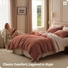 image:imageBedsure PureWoven 3 Pieces 100 Cotton Waffle Duvet Cover Set King Brown07  Burnt Orange No Comforter