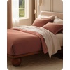 image:imageBedsure PureWoven 3 Pieces 100 Cotton Waffle Duvet Cover Set King Brown07  Burnt Orange No Comforter
