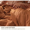 image:imageBedsure PureWoven 3 Pieces 100 Cotton Waffle Duvet Cover Set King Brown07  Terracotta No Comforter
