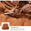 image:imageBedsure PureWoven 3 Pieces 100 Cotton Waffle Duvet Cover Set King Brown07  Terracotta No Comforter