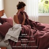 image:imageBedsure PureWoven 3 Pieces 100 Cotton Waffle Duvet Cover Set King Brown08  Maroon Red No Comforter