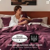 image:imageBedsure PureWoven 3 Pieces 100 Cotton Waffle Duvet Cover Set King Brown09  Burgundy No Comforter