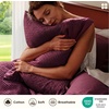 image:imageBedsure PureWoven 3 Pieces 100 Cotton Waffle Duvet Cover Set King Brown09  Burgundy No Comforter