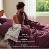 image:imageBedsure PureWoven 3 Pieces 100 Cotton Waffle Duvet Cover Set King Brown09  Burgundy No Comforter