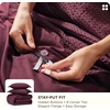 image:imageBedsure PureWoven 3 Pieces 100 Cotton Waffle Duvet Cover Set King Brown09  Burgundy No Comforter