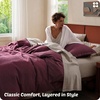 image:imageBedsure PureWoven 3 Pieces 100 Cotton Waffle Duvet Cover Set King Brown09  Burgundy No Comforter