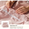 image:imageBedsure PureWoven 3 Pieces 100 Cotton Waffle Duvet Cover Set King Brown09  Pink No Comforter