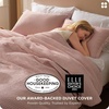 image:imageBedsure PureWoven 3 Pieces 100 Cotton Waffle Duvet Cover Set King Brown09  Pink No Comforter