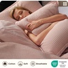 image:imageBedsure PureWoven 3 Pieces 100 Cotton Waffle Duvet Cover Set King Brown09  Pink No Comforter