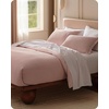 image:imageBedsure PureWoven 3 Pieces 100 Cotton Waffle Duvet Cover Set King Brown09  Pink No Comforter