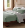 image:imageBedsure PureWoven 3 Pieces 100 Cotton Waffle Duvet Cover Set King Brown11  Sage Green No Comforter