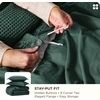 image:imageBedsure PureWoven 3 Pieces 100 Cotton Waffle Duvet Cover Set King Brown13  Forest Green No Comforter