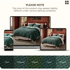 image:imageBedsure PureWoven 3 Pieces 100 Cotton Waffle Duvet Cover Set King Brown13  Forest Green No Comforter