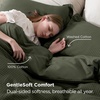 image:imageBedsure PureWoven 3 Pieces 100 Cotton Waffle Duvet Cover Set King Brown14  Olive Green No Comforter