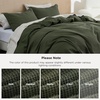 image:imageBedsure PureWoven 3 Pieces 100 Cotton Waffle Duvet Cover Set King Brown14  Olive Green No Comforter