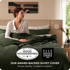 image:imageBedsure PureWoven 3 Pieces 100 Cotton Waffle Duvet Cover Set King Brown14  Olive Green No Comforter