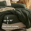 image:imageBedsure PureWoven 3 Pieces 100 Cotton Waffle Duvet Cover Set King Brown14  Olive Green No Comforter