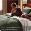 image:imageBedsure PureWoven 3 Pieces 100 Cotton Waffle Duvet Cover Set King Brown14  Olive Green No Comforter