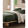 image:imageBedsure PureWoven 3 Pieces 100 Cotton Waffle Duvet Cover Set King Brown14  Olive Green No Comforter